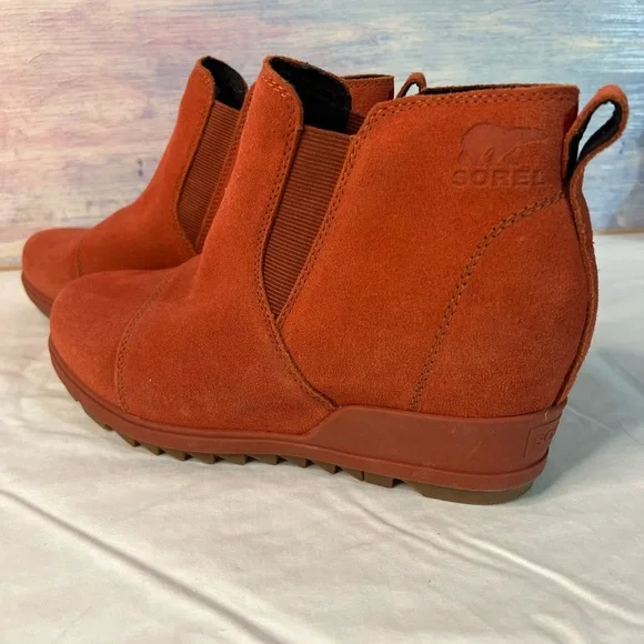 Sorel Women's Suede Ankle Booties - Rust - Picture 1 of 5